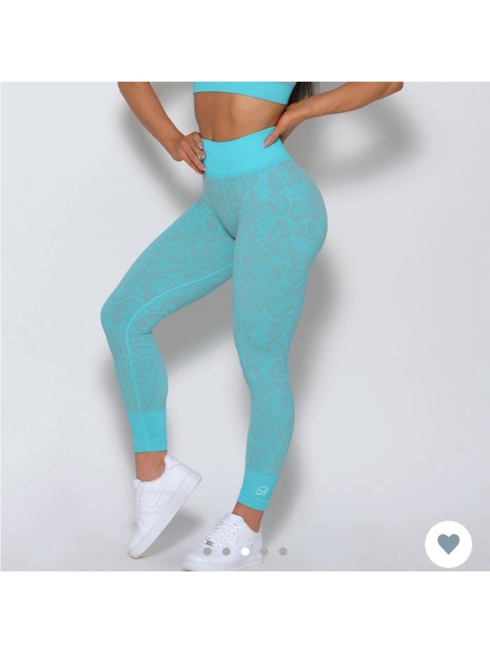 Bombshell sportswear teal and grey snake-print seamless leggings large-XL - Picture 2 of 10